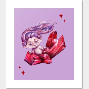 Ruby Crystal Troll Posters and Art